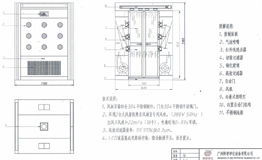 內(nèi)置自動(dòng)平移門(mén)風(fēng)淋間方案圖